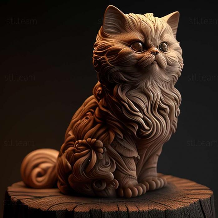3D модель Азиатская полудлинношерстная кошка (STL)